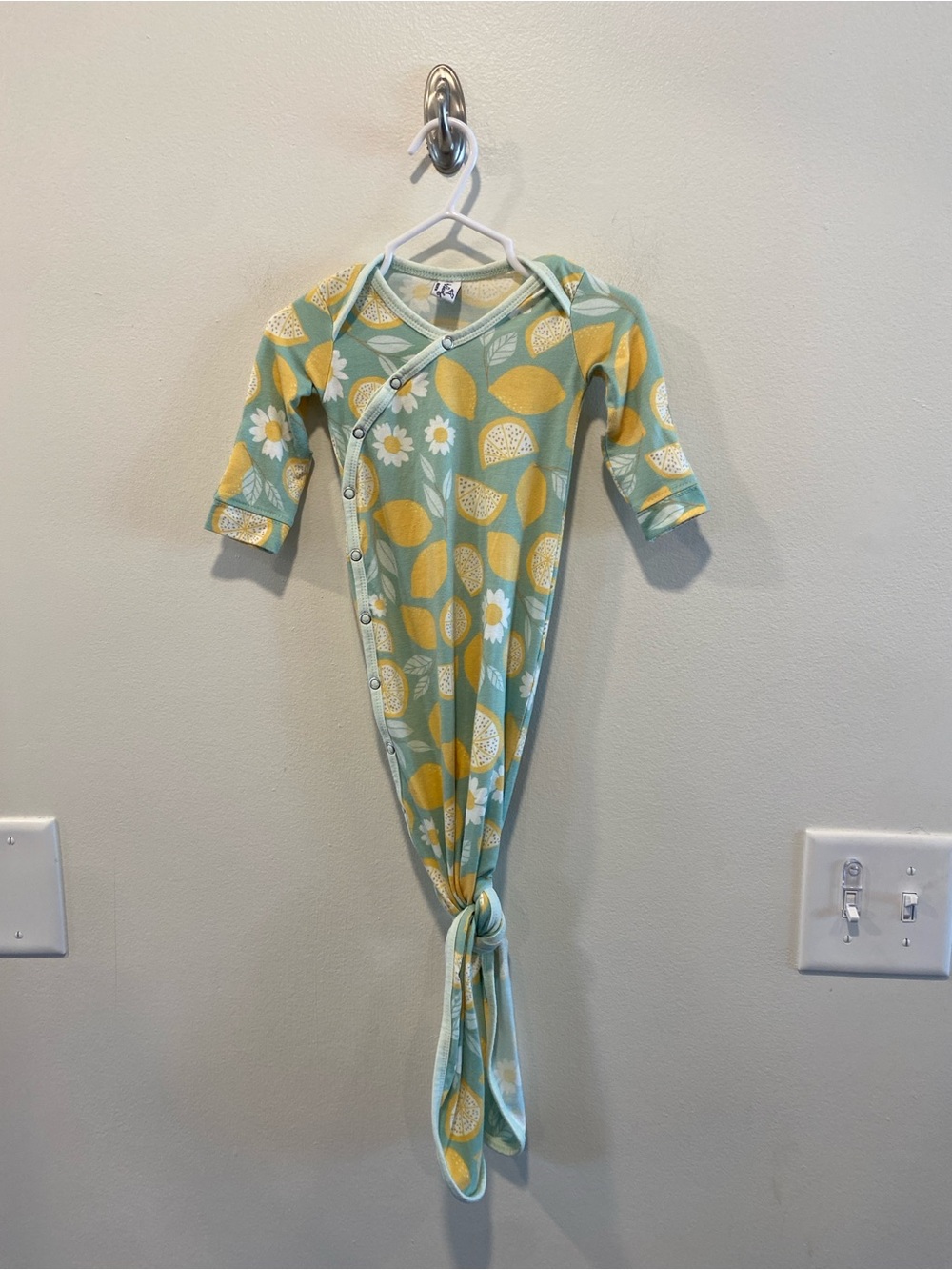 Copper Pearl knitted gown in lemon print newborn buttery soft
